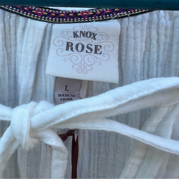 Knox Rose women's size large white romper/ bathing suit cover, nwt - Picture 3 of 4